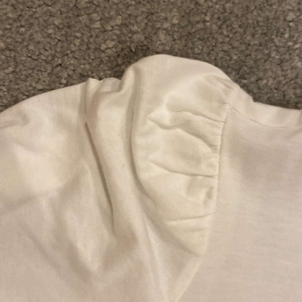 Ella moss white puff sleeve crew neck shirt - Picture 3 of 3